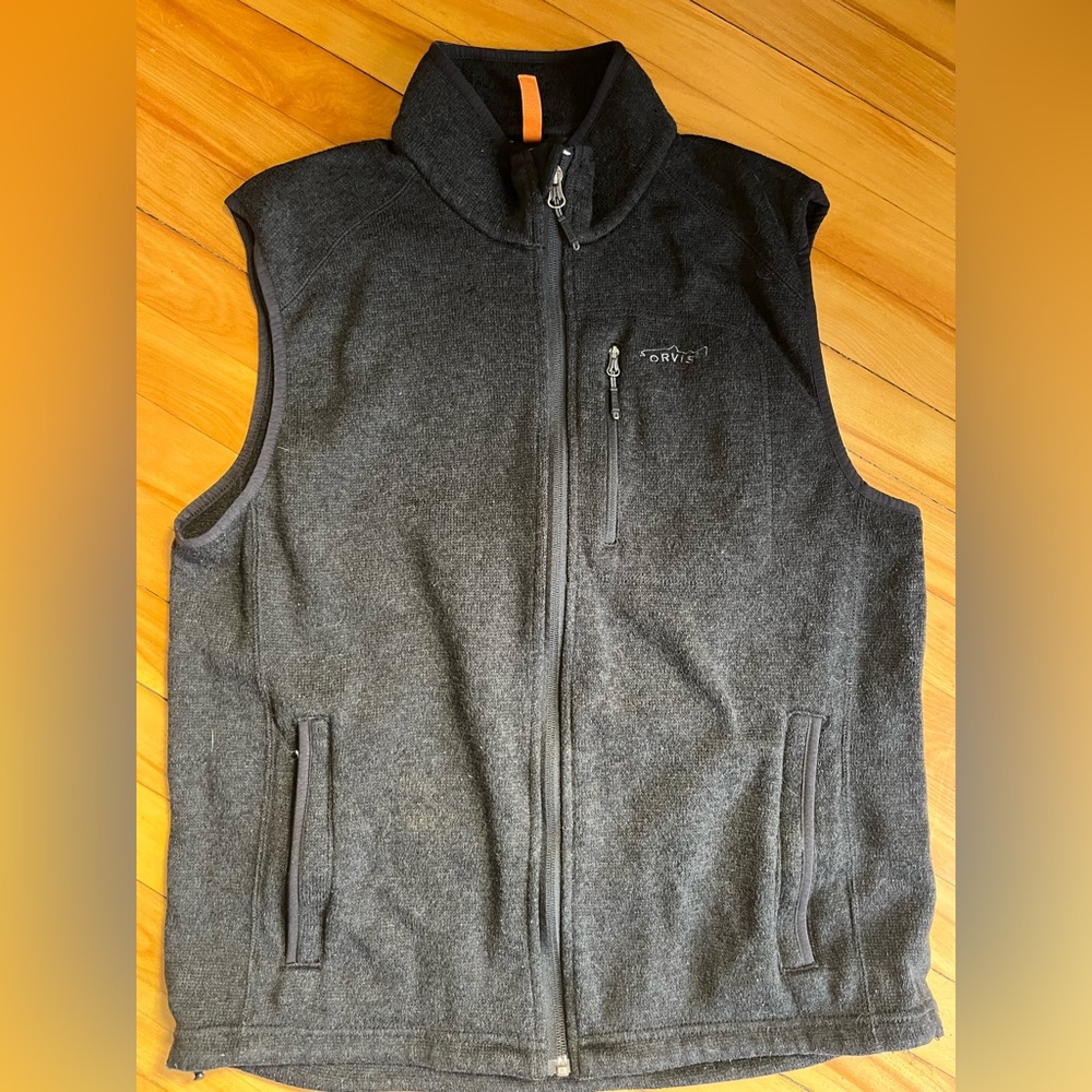 Orvis Charcoal Sweater Fleece Vest